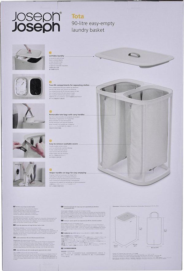Kosz na pranie Joseph Joseph Kosz na pranie Joseph Joseph Podwójny kosz na pranie 60l ecru JOSEPH JOSEPH [outlet]