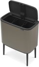 Brabantia Touch Bin Bo Κάδος Απορριμμάτων με 3 Διαμερίσματα 33L (3x11L), Πλατινένιος (316043)