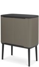 Brabantia Touch Bin Bo Κάδος Απορριμμάτων με 3 Διαμερίσματα 33L (3x11L), Πλατινένιος (316043)