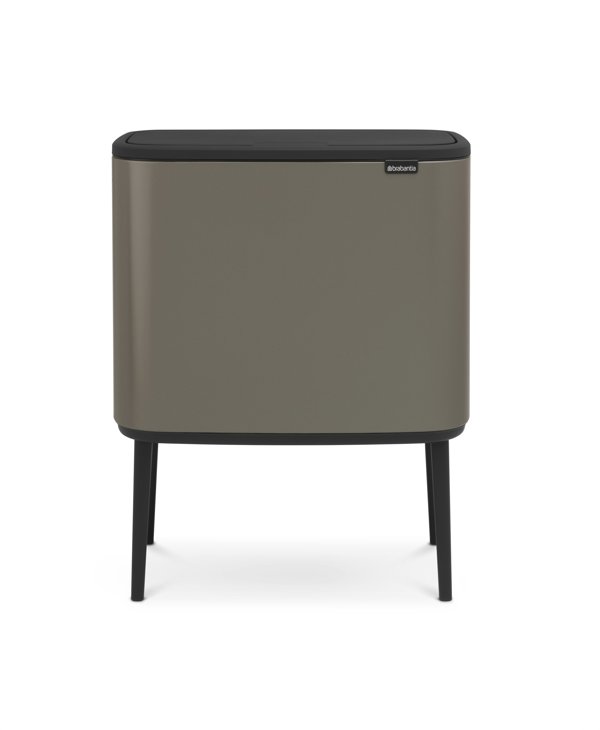 Brabantia Touch Bin Bo Κάδος Απορριμμάτων με 3 Διαμερίσματα 33L (3x11L), Πλατινένιος (316043)