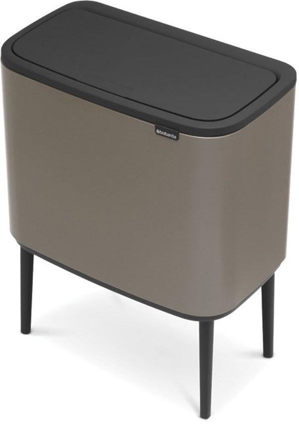 Brabantia Touch Bin Bo Κάδος Απορριμμάτων με 3 Διαμερίσματα 33L (3x11L), Πλατινένιος (316043)