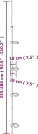 vidaXL Τηλεσκοπικό γωνιακό καλάθι ντουζ, 4 επιπέδων, ασημί