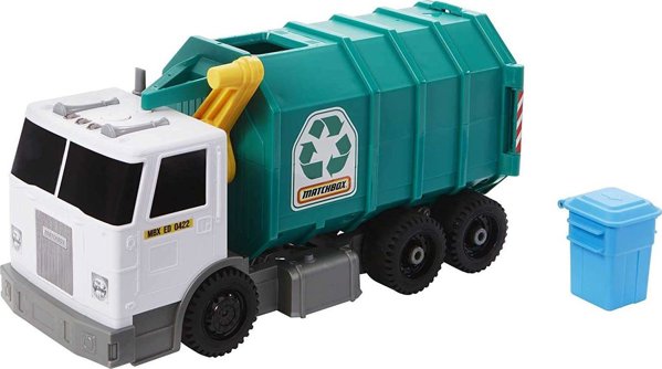 Kosz na smieci Mattel Matchbox duza smieciarka do recyklingu swiatlo/dzwiek kosz na smieci