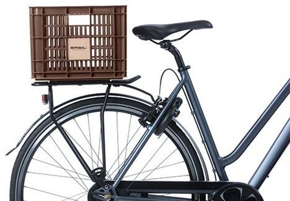 Basil Bicycle Crate M Καλάθι Ποδηλάτου 27L Από Ανακυκλωμένο Συνθετικό Υλικό, Καφέ