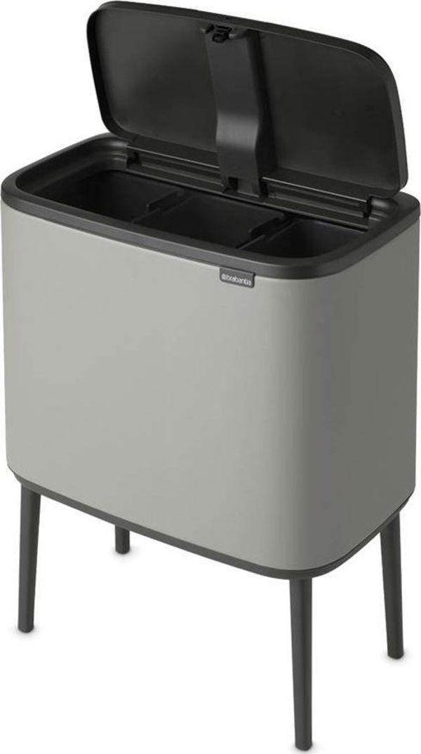 Κάδος Απορριμμάτων Brabantia Bo Touch Bin με 3 Διαμερίσματα για Διαλογή, 3x11L, Γκρι (127229)