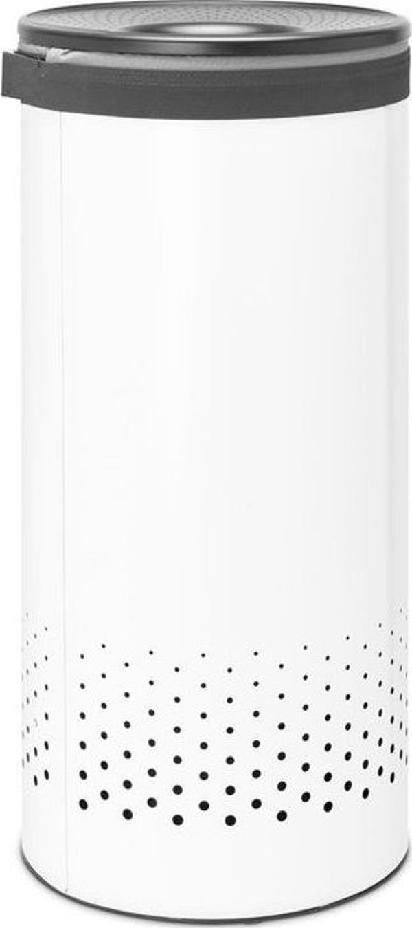 Brabantia Καλάθι Ρούχων με Κάλυμμα, Στρογγυλό, 35L, Λευκό (304866)
