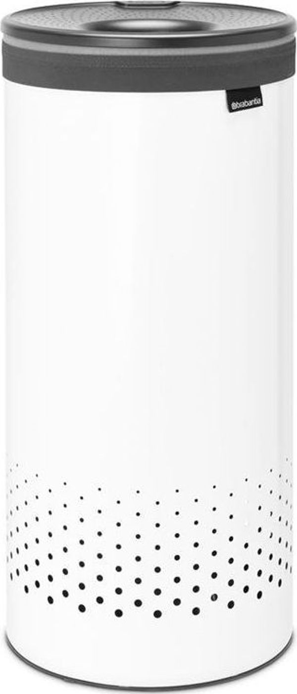 Brabantia Καλάθι Ρούχων με Κάλυμμα, Στρογγυλό, 35L, Λευκό (304866)