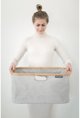 Brabantia Καλάθι Απλύτων Αναδιπλούμενο 40L, Γκρι, 54x36x26.5cm με Μπαμπού Στεφάνη