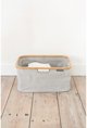 Brabantia Καλάθι Απλύτων Αναδιπλούμενο 40L, Γκρι, 54x36x26.5cm με Μπαμπού Στεφάνη