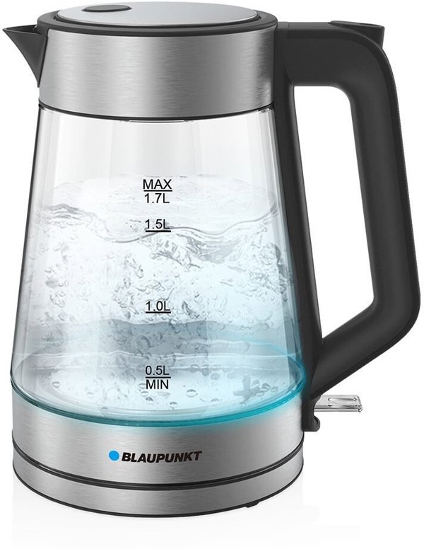 Γυάλινος Ηλεκτρικός Βραστήρας Blaupunkt EKG401 1,7L 2200W με LED Φωτισμό & Αυτόματη Απενεργοποίηση, Διάφανος/Inox