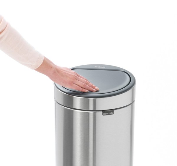 Brabantia TouchBin New Κάδος Απορριμμάτων 30lt, Ασημί, με Μηχανισμό Soft-Touch 8710755115462