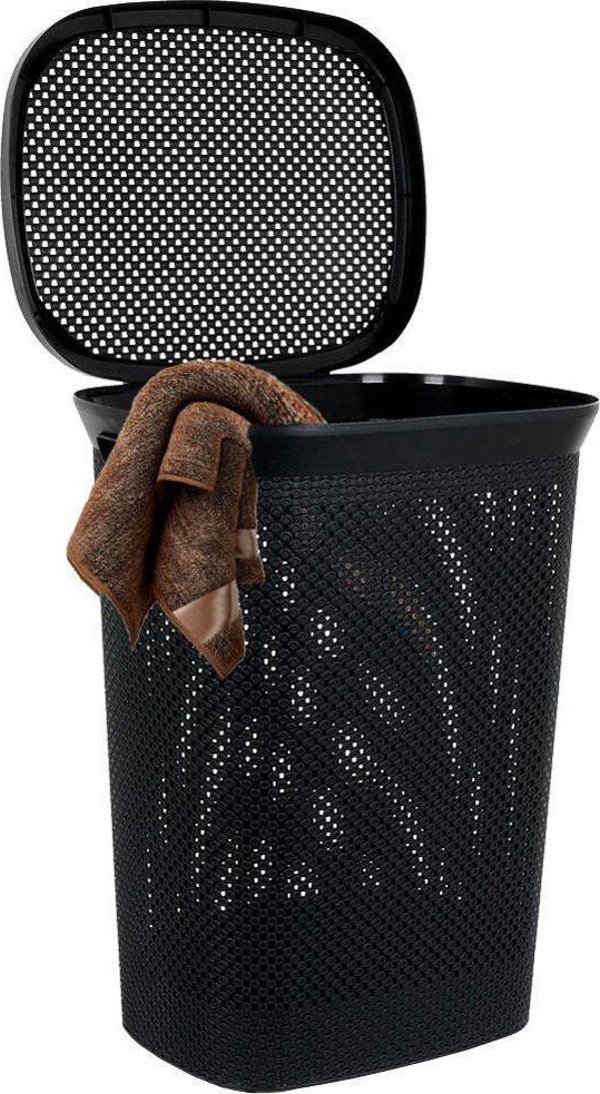 Bathroom Solutions Καλάθι Για Άπλυτα Με Καπάκι, 60 Λίτρα, Μαύρο