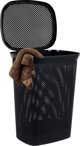 Bathroom Solutions Καλάθι Για Άπλυτα Με Καπάκι, 60 Λίτρα, Μαύρο