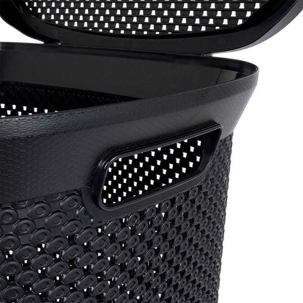Bathroom Solutions Καλάθι Για Άπλυτα Με Καπάκι, 60 Λίτρα, Μαύρο