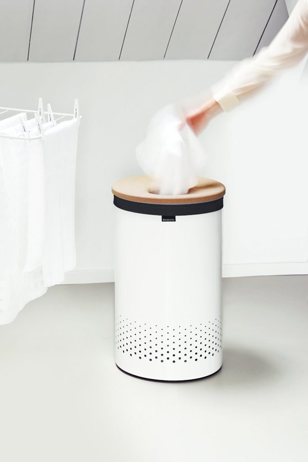 Brabantia Καλάθι Απλύτων 60L, Λευκό, Πτυσσόμενο & Ανθεκτικό