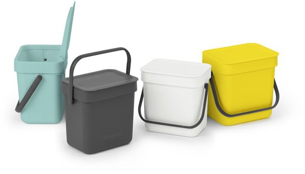 Brabantia Sort & Go Κάδος Απορριμμάτων Διαλογής, 3L, Γκρι