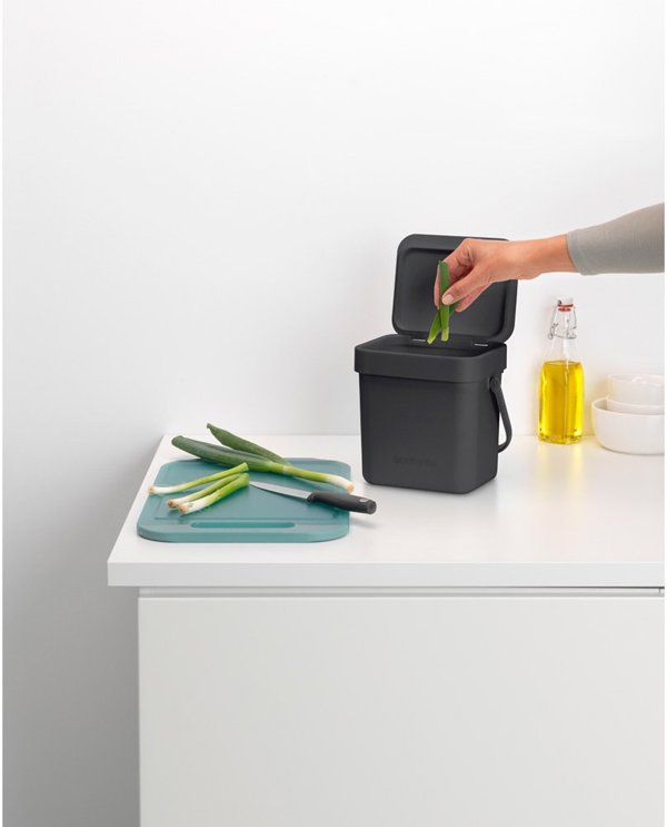 Brabantia Sort & Go Κάδος Απορριμμάτων Διαλογής, 3L, Γκρι