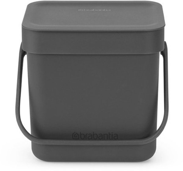 Brabantia Sort & Go Κάδος Απορριμμάτων Διαλογής, 3L, Γκρι