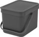 Κάδος Ανακύκλωσης Brabantia Sort & Go, 12L, Γκρι, Επιτοίχιος & Επιτραπέζιος