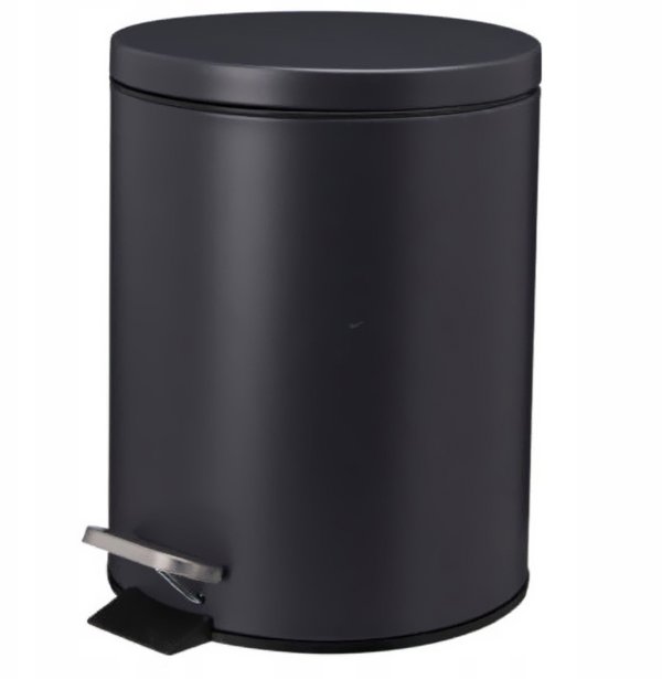Bathroom Solutions Κάδος Απορριμμάτων Noni Μεταλλικός με Καπάκι, 5lt, Ασημί