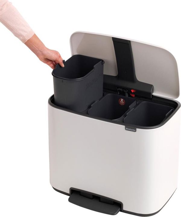 Κάδος Απορριμμάτων Brabantia Bo Pedal 11L, Με Πεντάλ, Λευκός, Μεταλλικός
