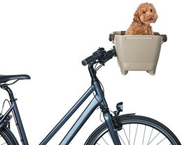 Basil Buddy Dog Μπροστινό Καλαθάκι Ποδηλάτου, Σύστημα KF, 32L, Bisotti Brown