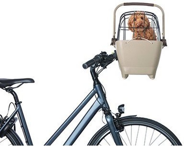 Basil Buddy Dog Μπροστινό Καλαθάκι Ποδηλάτου, Σύστημα KF, 32L, Bisotti Brown