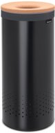 Brabantia Καλάθι Πλυντηρίου 35L, Μαύρο Ματ Ατσάλι με Καπάκι Φελλό
