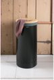 Brabantia Καλάθι Πλυντηρίου 35L, Μαύρο Ματ Ατσάλι με Καπάκι Φελλό