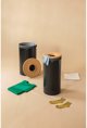 Brabantia Καλάθι Πλυντηρίου 35L, Μαύρο Ματ Ατσάλι με Καπάκι Φελλό