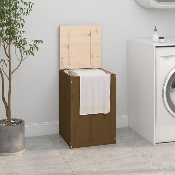 vidaXL Κουτί αποθήκευσης για ρούχα, μέλι καφέ, 44x44x66 εκ., ξύλο πεύκου
