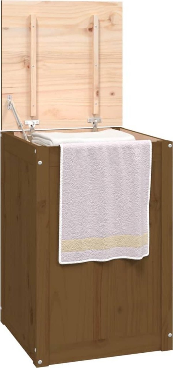 vidaXL Κουτί αποθήκευσης για ρούχα, μέλι καφέ, 44x44x66 εκ., ξύλο πεύκου