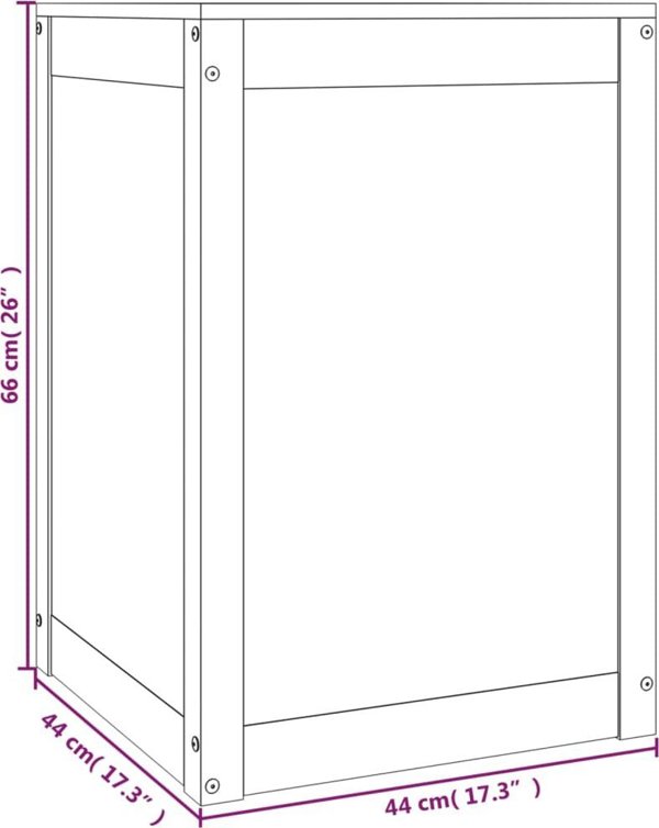 vidaXL Κουτί αποθήκευσης για ρούχα, μέλι καφέ, 44x44x66 εκ., ξύλο πεύκου