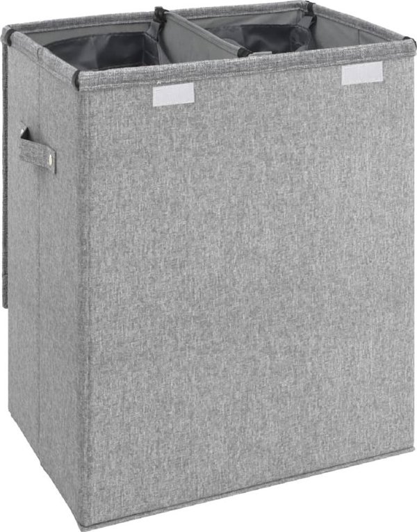 Kosz na pranie vidaXL skladany kosz na pranie szary 51x34,5x59 cm sztuczny len