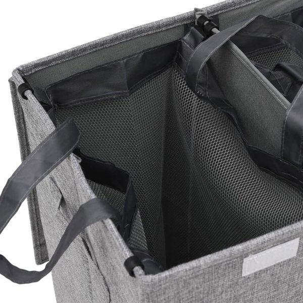 Kosz na pranie vidaXL skladany kosz na pranie szary 51x34,5x59 cm sztuczny len
