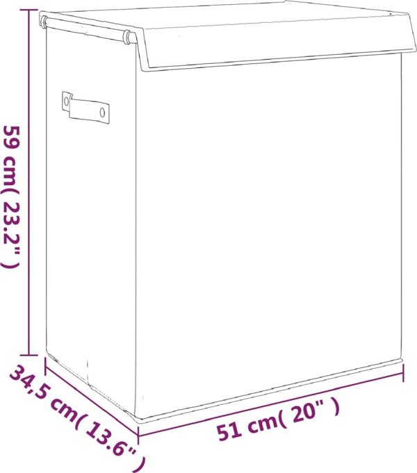 Kosz na pranie vidaXL skladany kosz na pranie szary 51x34,5x59 cm sztuczny len
