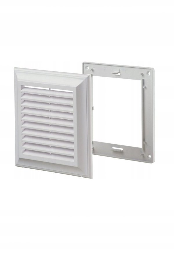 Γρίλια εξαερισμού 180x180mm με σίτα χωρίς φάτνωμα λευκή EL180AU