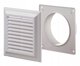 Kratka wentylacyjna 180x180mm z siatka i kolnierzem okraglym fi 125mm biala EL180AK