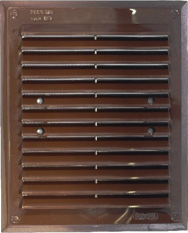 Γρίλια αερισμού με σίτα 175x215mm καφέ