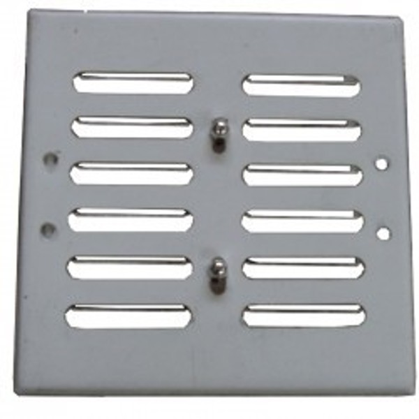 Kratka metalowa z szyldem nierdzewnym i zaluzja 140x140mm