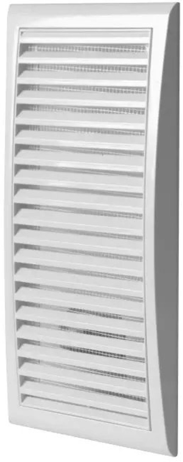 Γρίλια αερισμού με δίχτυ 142x298mm λευκή MW128