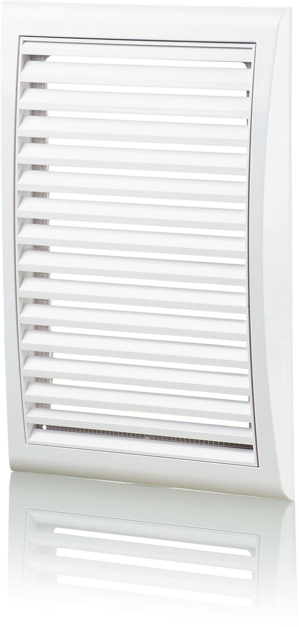 Γρίλια αερισμού με δίχτυ 142x298mm λευκή MW128