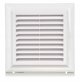 Kratka wentylacyjna 140x140mm z siatka i kolnierzem prostokatnym 100x100mm biala EL140A