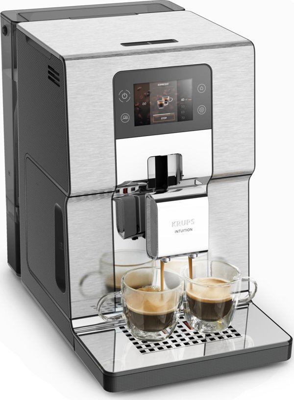 Krups Intuition Experience+ EA877D Πλήρως Αυτόματη Καφετιέρα Espresso, 15 Bar, 3 Λίτρα, Ασημί