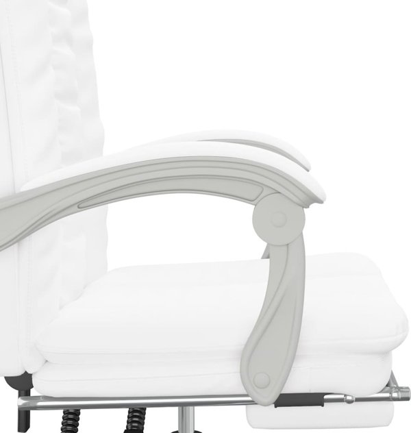 vidaXL Αναδιπλούμενη καρέκλα γραφείου από συνθετικό δέρμα, λευκή