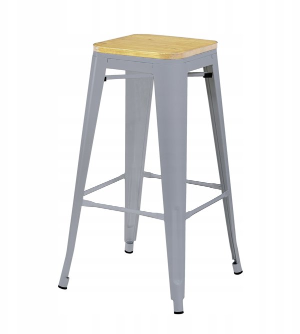 Krzeslo barowe hoker wysokie srebrne loft