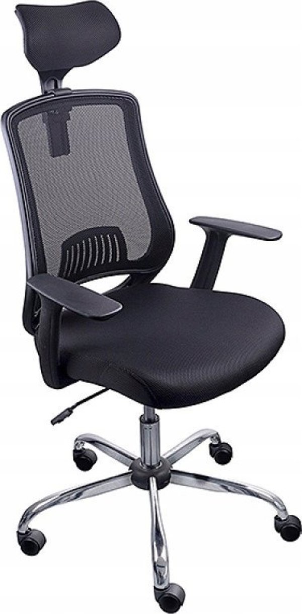 Office Products Itaka Καρέκλα Γραφείου Εργονομική με Δίχτυ, Ρυθμιζόμενη Πλάτη 120°, Μαύρη