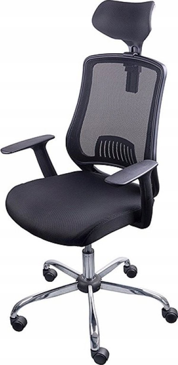 Office Products Itaka Καρέκλα Γραφείου Εργονομική με Δίχτυ, Ρυθμιζόμενη Πλάτη 120°, Μαύρη