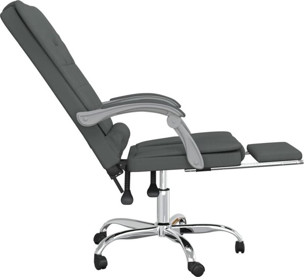 vidaXL Πτυσσόμενη καρέκλα γραφείου με μασάζ, σκούρο γκρι, επενδεδυμένη με ύφασμα