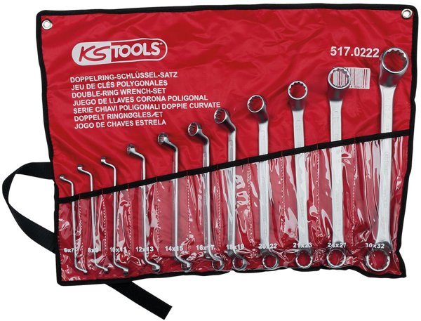 KS Tools KS Tools Double Ring Spanner-Set cranked, 11-pi. 6-32mm 517.0222